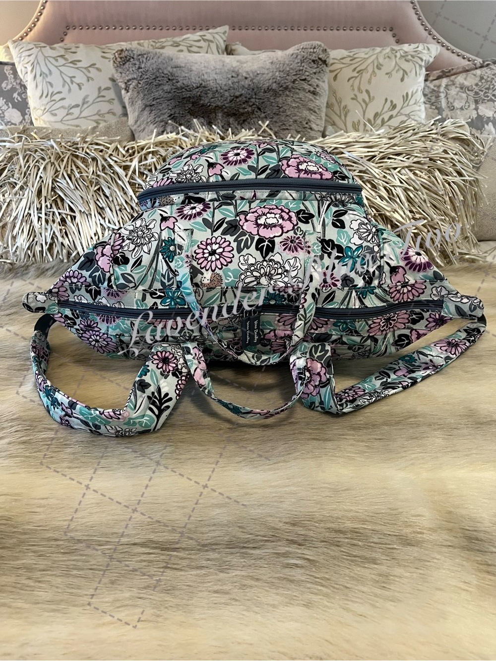 VERA BRADLEY Penelope’s Garden Convertible Ripstop Laptop Backpack Diaper Floral - Picture 13 of 15